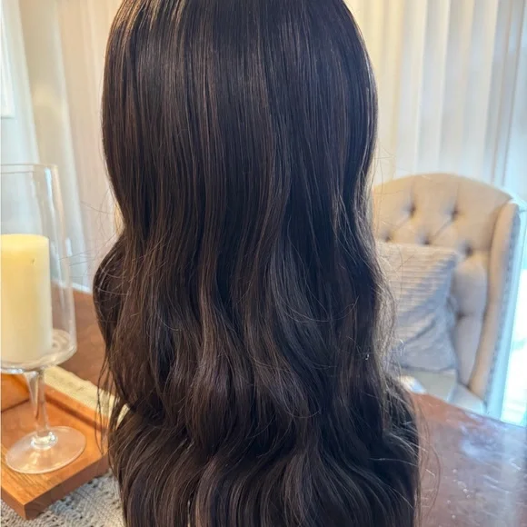 Chrishell - CSC - Brown Long Wavy Wig with Highlights